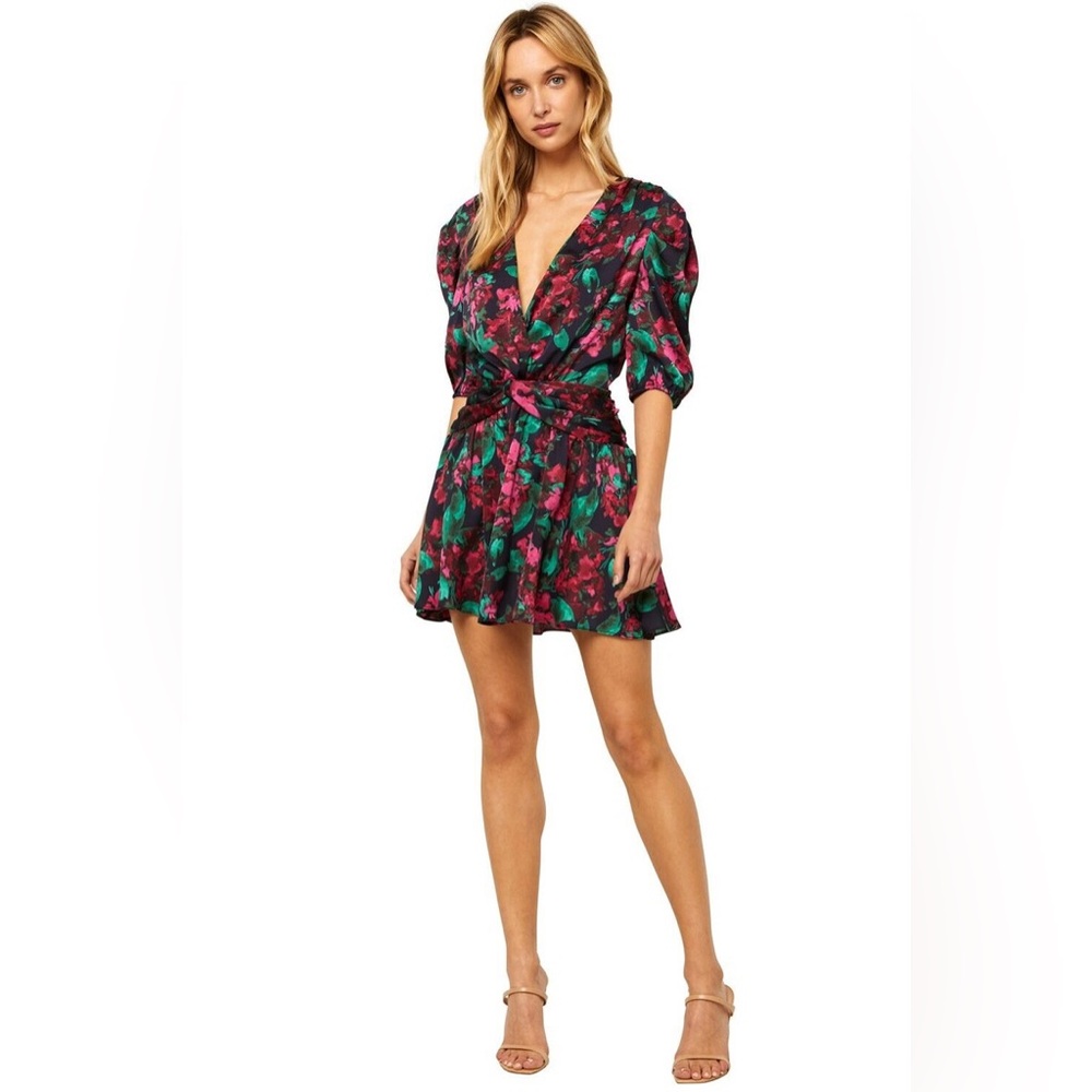 Misa Los Angeles Long Sleeve Dress - Pink and Green Floral